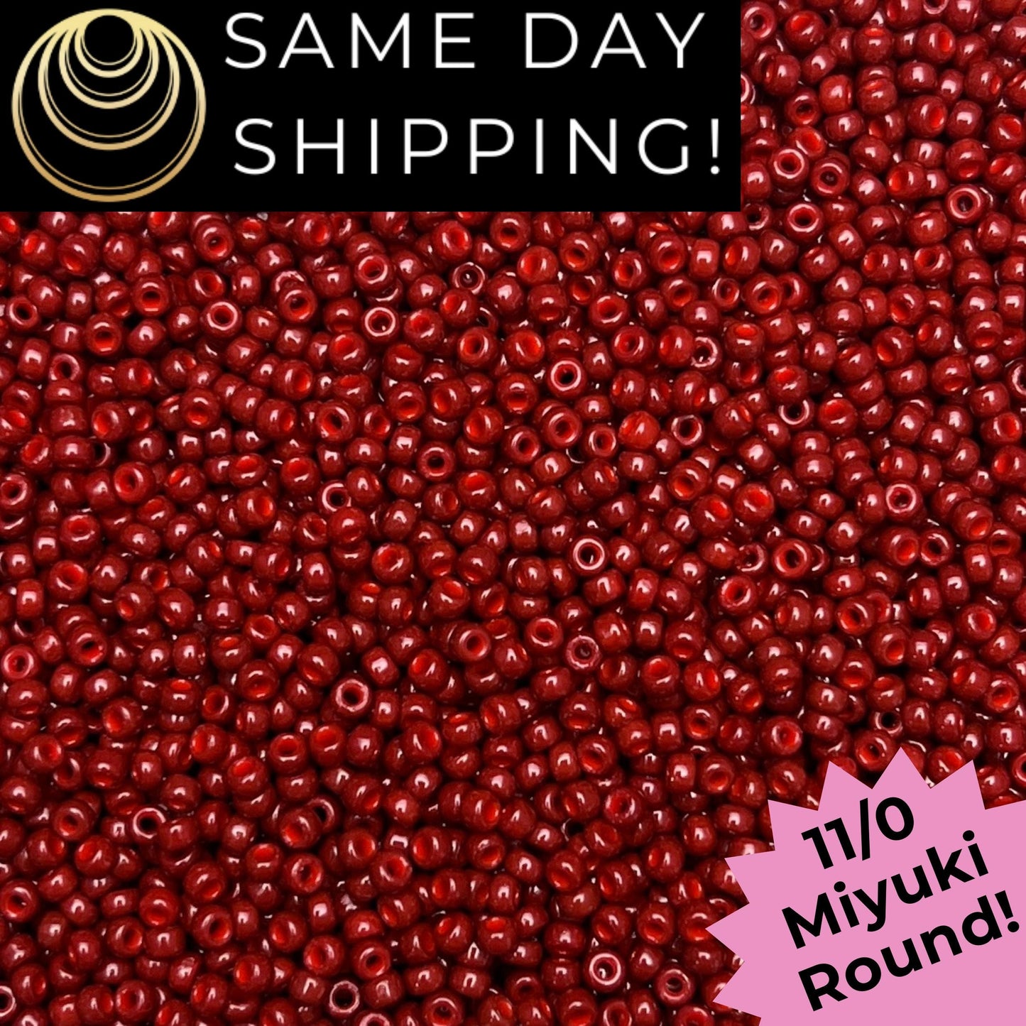 11-4470 11/0 Miyuki Round Seed Beads Duracoat Dyed Opaque Maroon