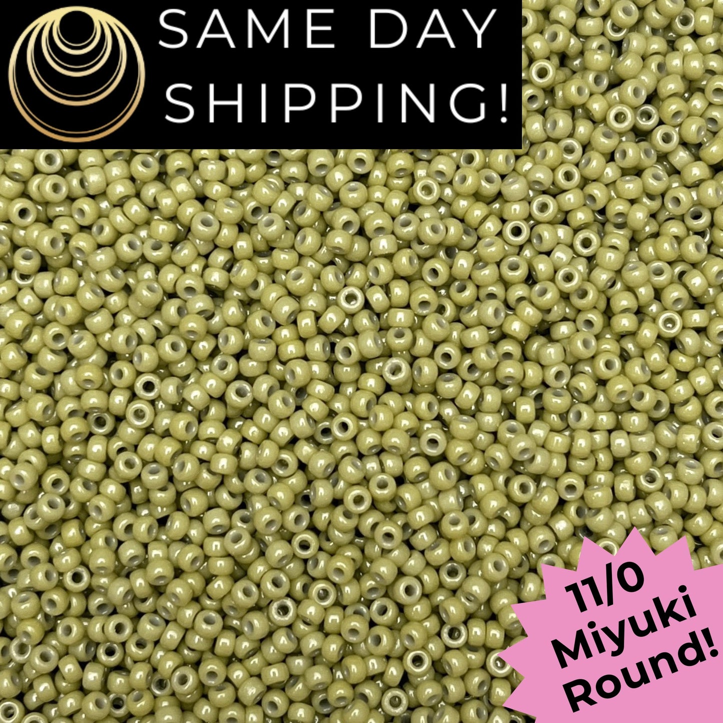 11-4474 11/0 Miyuki Round Seed Beads Duracoat Dyed Opaque Cactus