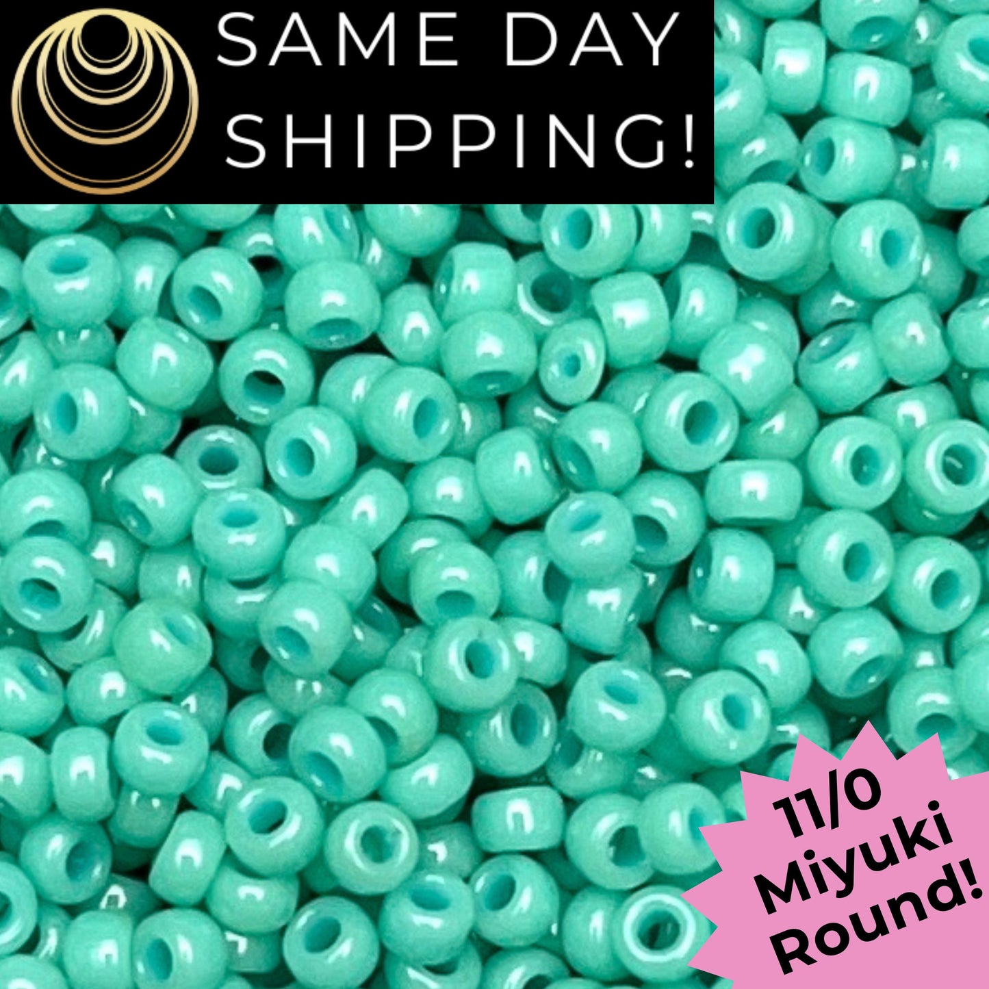 11-4475 11/0 Miyuki Round Seed Beads Duracoat Dyed Opaque Sea Opal