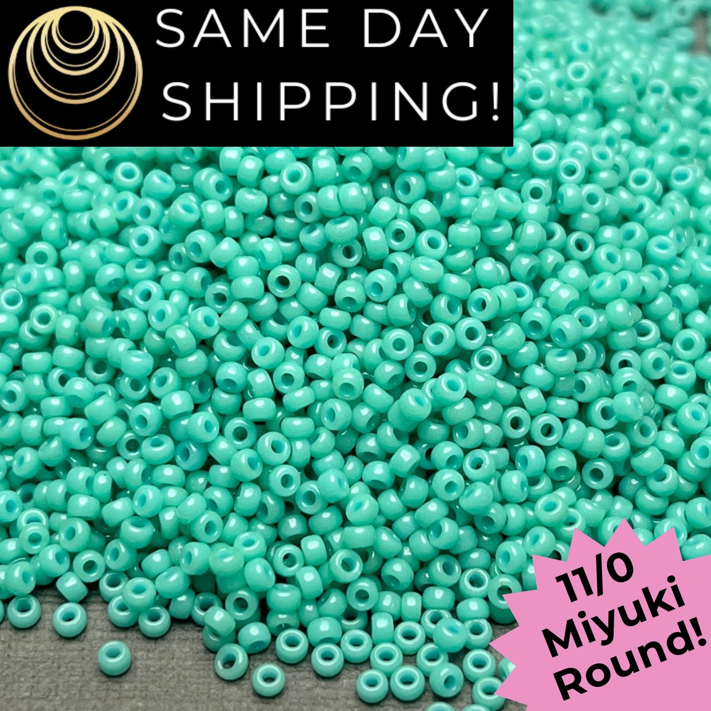 11-4475 11/0 Miyuki Round Seed Beads Duracoat Dyed Opaque Sea Opal