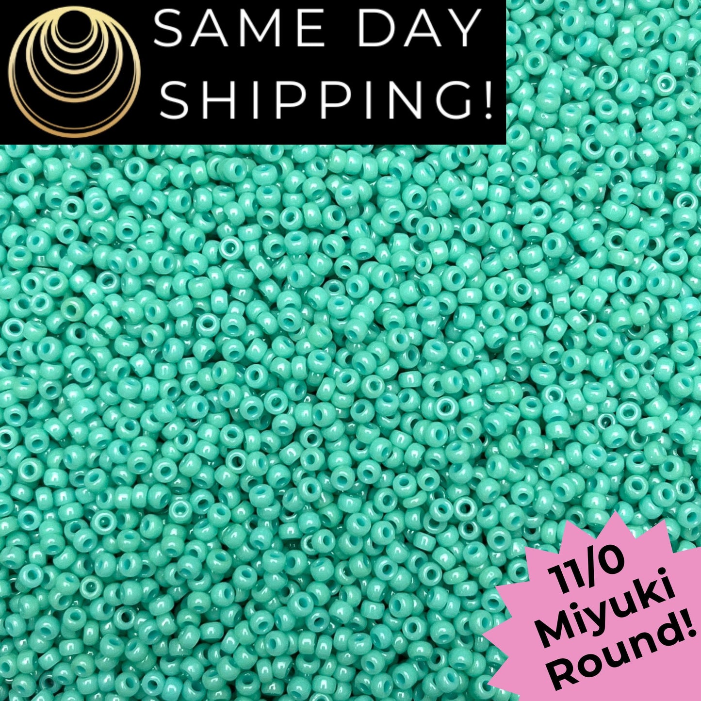 11-4475 11/0 Miyuki Round Seed Beads Duracoat Dyed Opaque Sea Opal