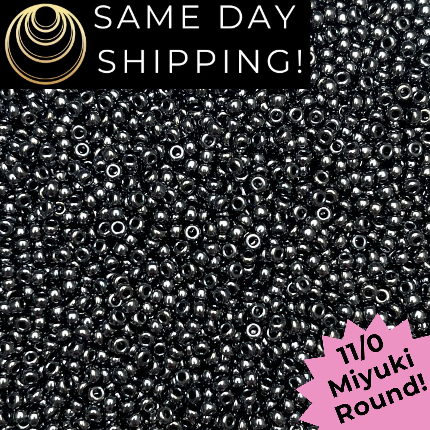 11-0451 11/0 Miyuki Round Seed Beads Metallic Gunmetal