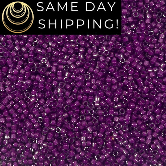 DB0281 11/0 Miyuki Delica Beads Fuchsia Lined Crystal Luster