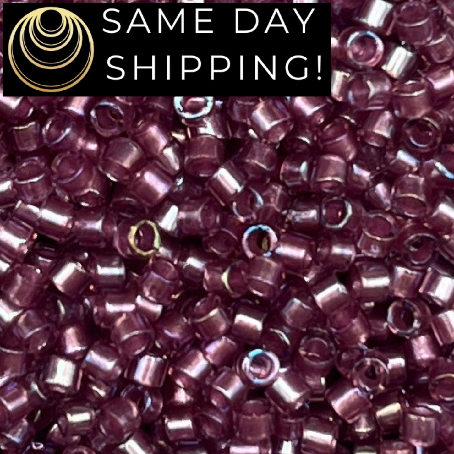 DB1757 11/0 Miyuki Delica Beads Sparkling Orchid Lined Amethyst AB