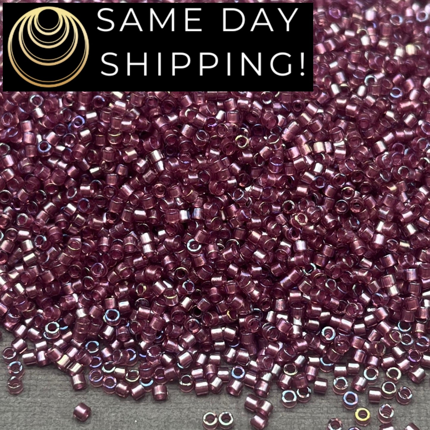 DB1757 11/0 Miyuki Delica Beads Sparkling Orchid Lined Amethyst AB