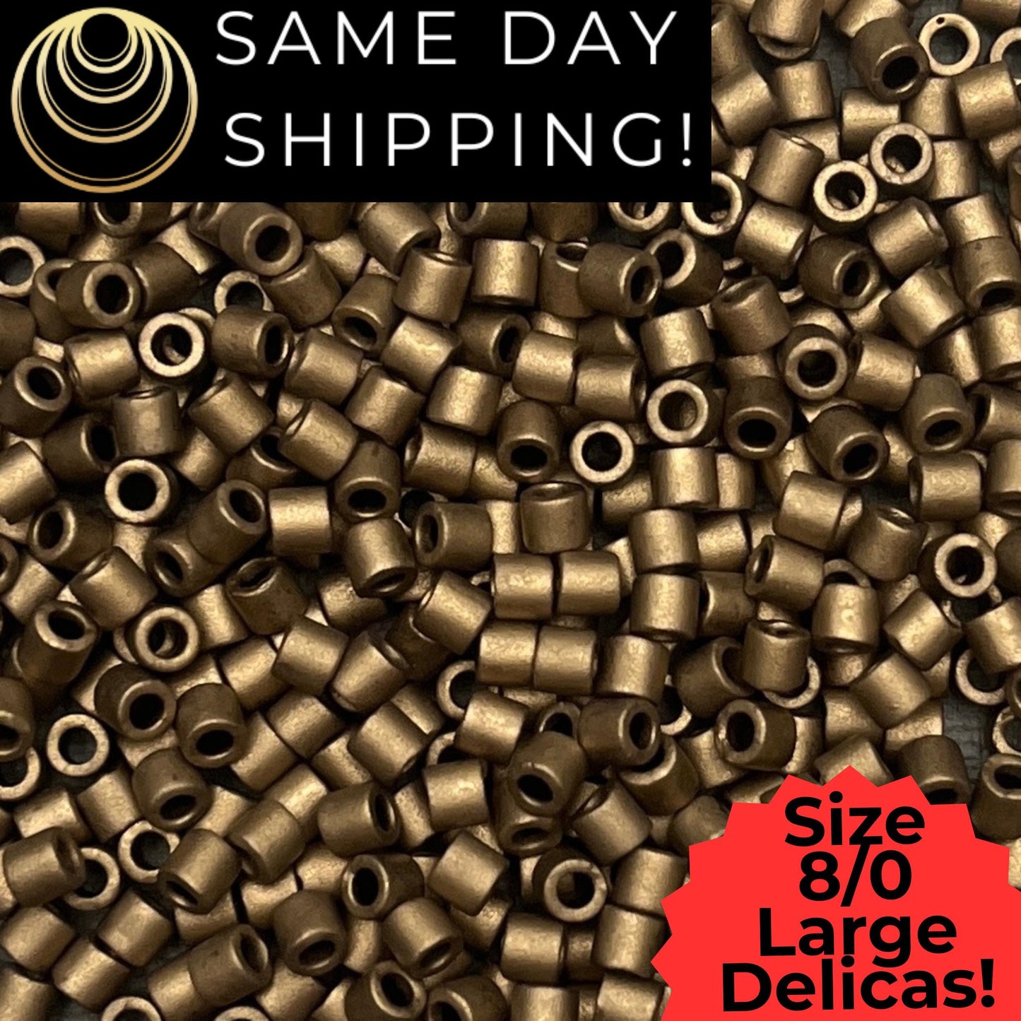 DBL0322 8/0 LARGE Miyuki Delica Beads Matte Metallic Dark Bronze