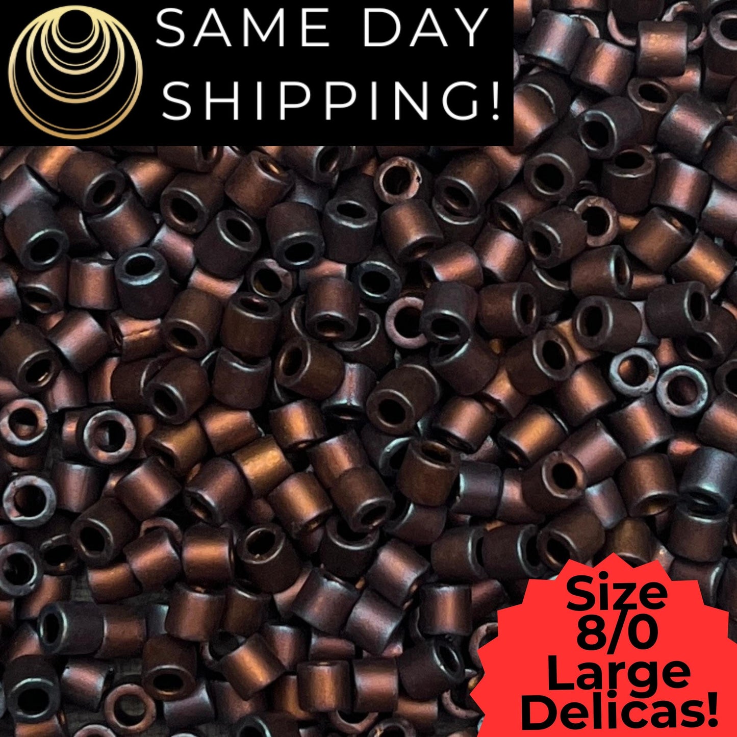 DBL0323 8/0 LARGE Miyuki Delica Beads Matte Metallic Copper Iris