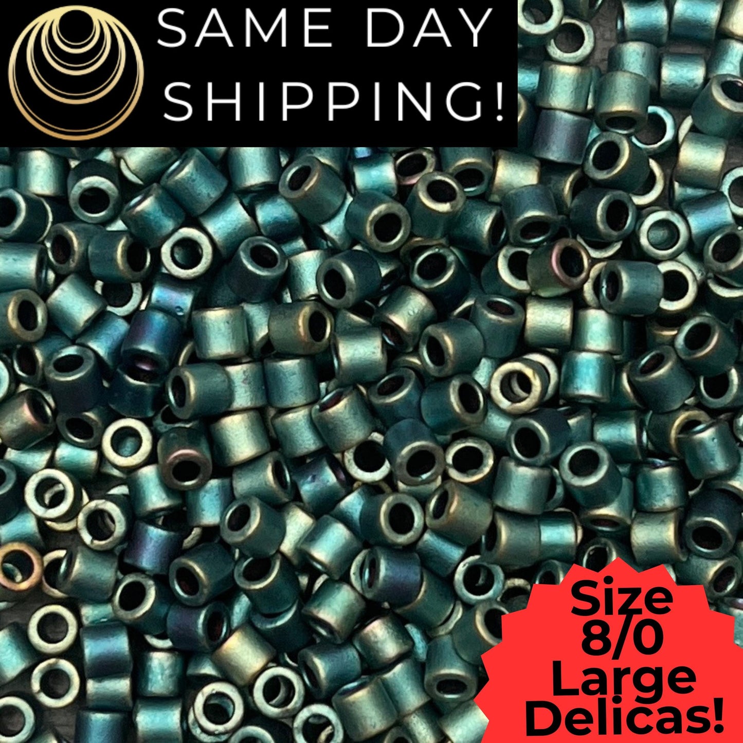 DBL0324 8/0 LARGE Miyuki Delica Beads Matte Metallic Patina Iris