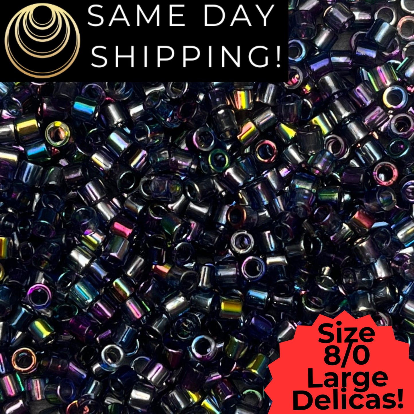 DBL2206 8/0 LARGE Miyuki Delica Beads Transparent Magic Blue