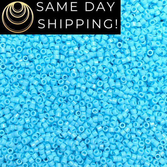 DB0725 11/0 Miyuki Delica Beads Opaque Turquoise Blue