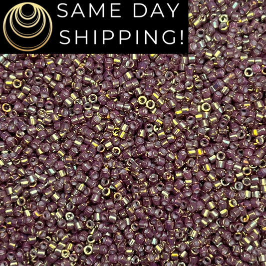 DB1011 11/0 Miyuki Delica Beads Dusty Mauve Gold Iris