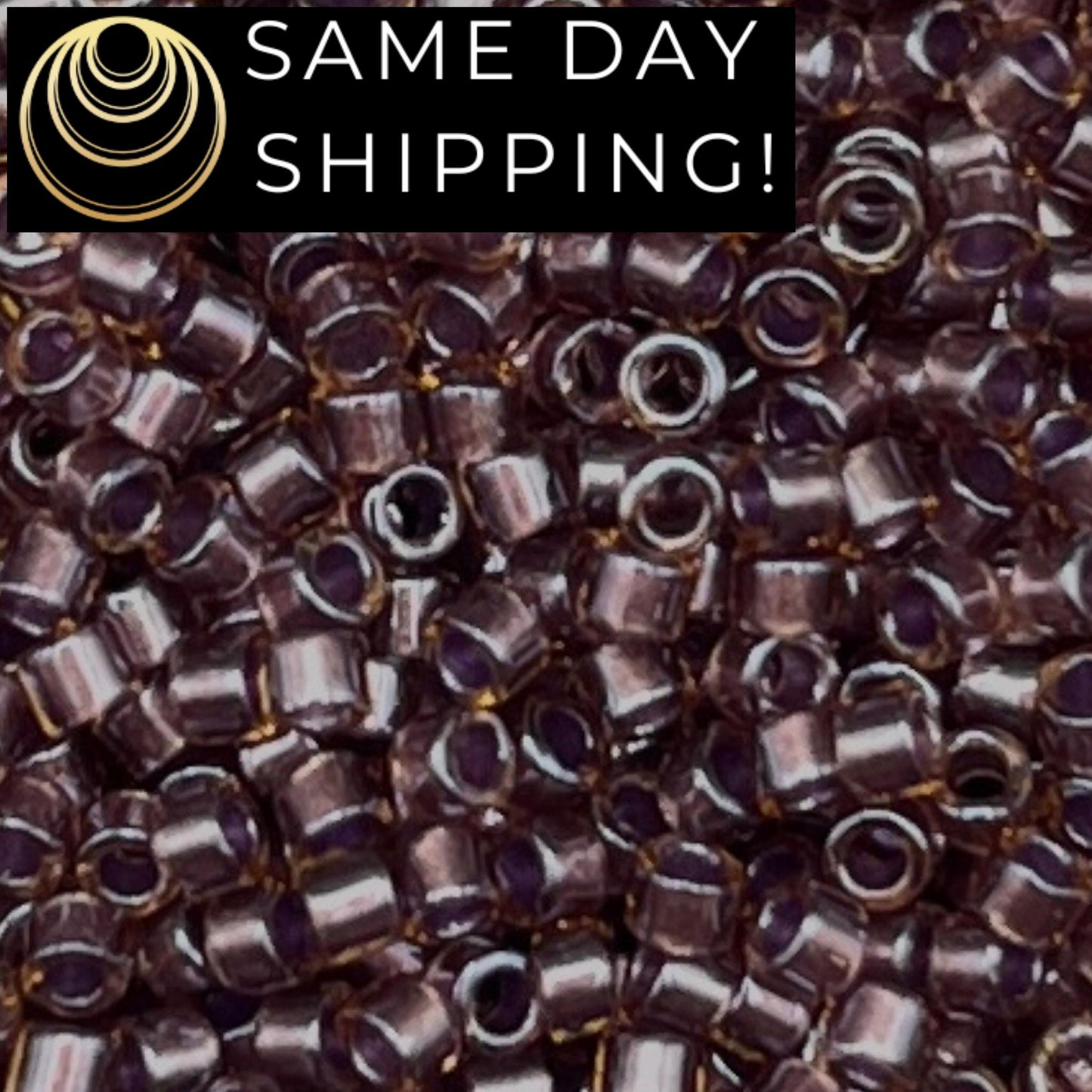 DB0912 11/0 Miyuki Delica Beads Sparkling Cinnamon Lined Topaz