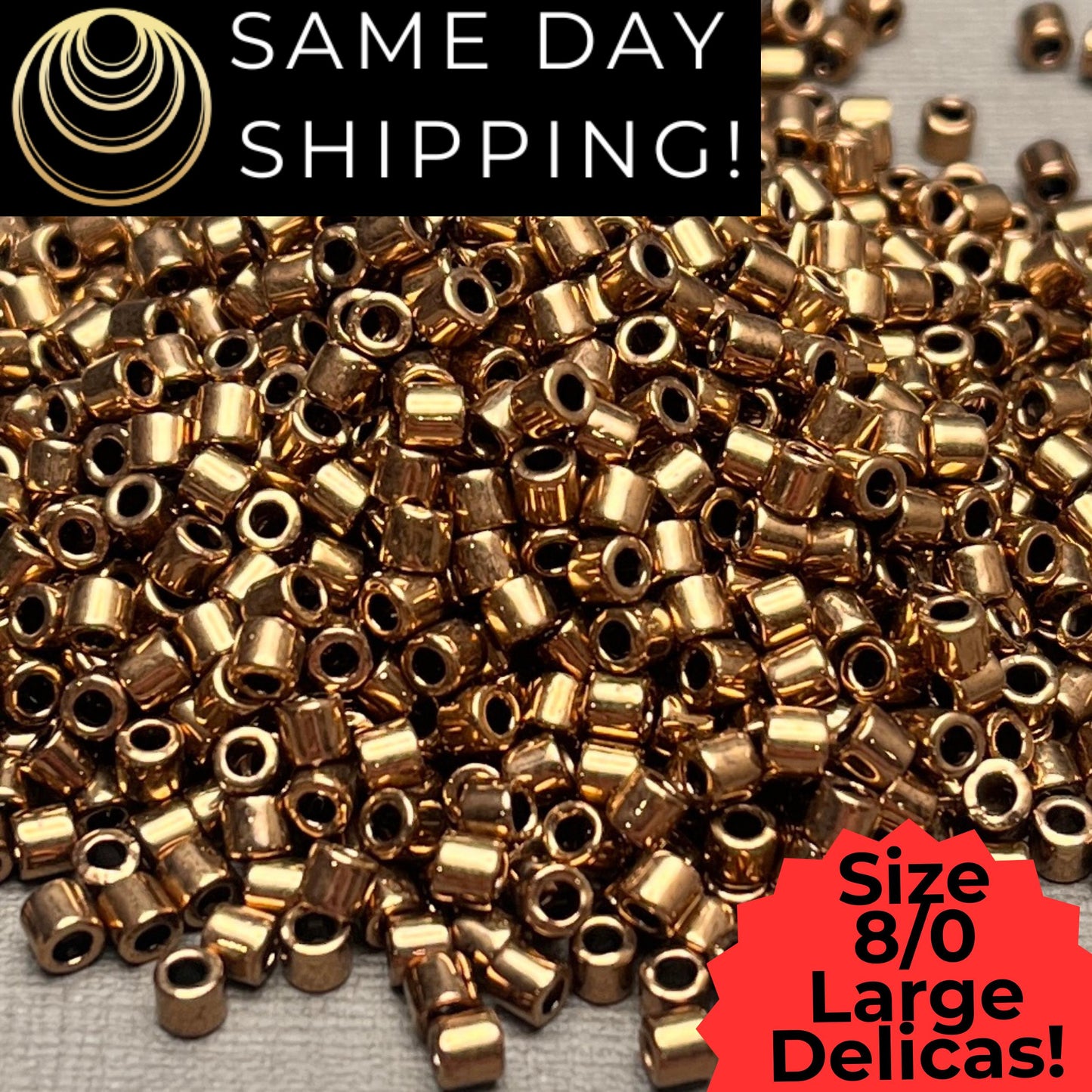 DBL0022 8/0 LARGE Miyuki Delica Beads Metallic Bronze