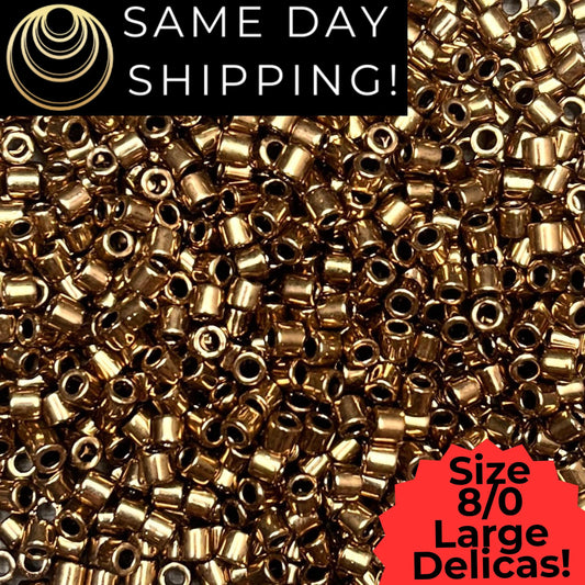 DBL0022 8/0 LARGE Miyuki Delica Beads Metallic Bronze