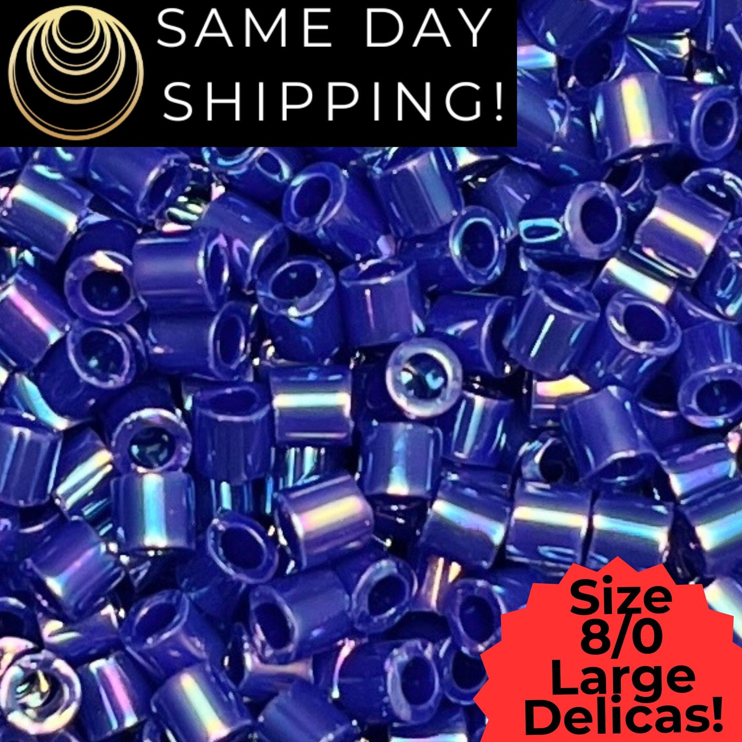 DBL0165 8/0 LARGE Miyuki Delica Beads Opaque Cobalt Blue AB