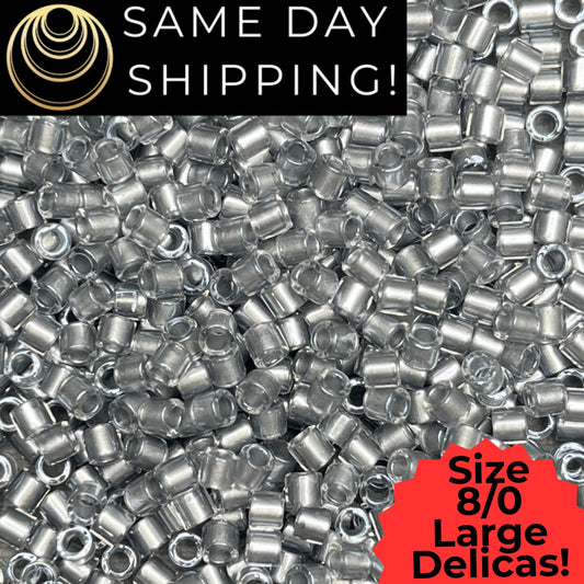 DBL0271 8/0 LARGE Miyuki Delica Beads Galvanized Crystal