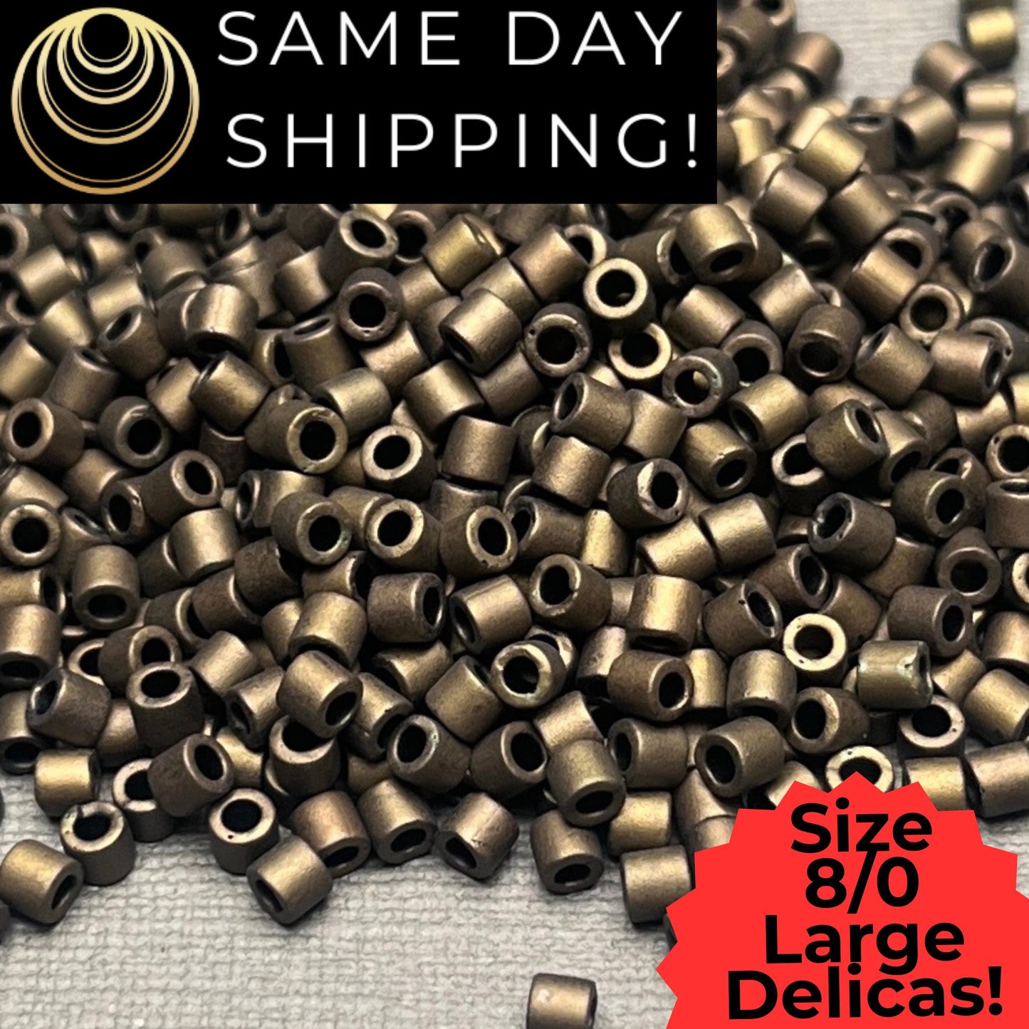 DBL0311 8/0 LARGE Miyuki Delica Beads Matte Metallic Dark Olive