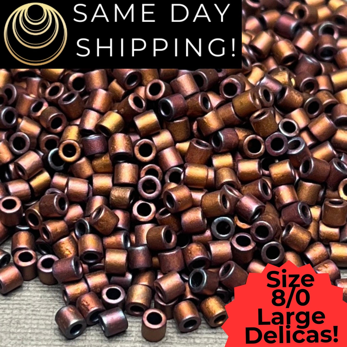 DBL0312 8/0 LARGE Miyuki Delica Beads Metallic Dark Raspberry Iris