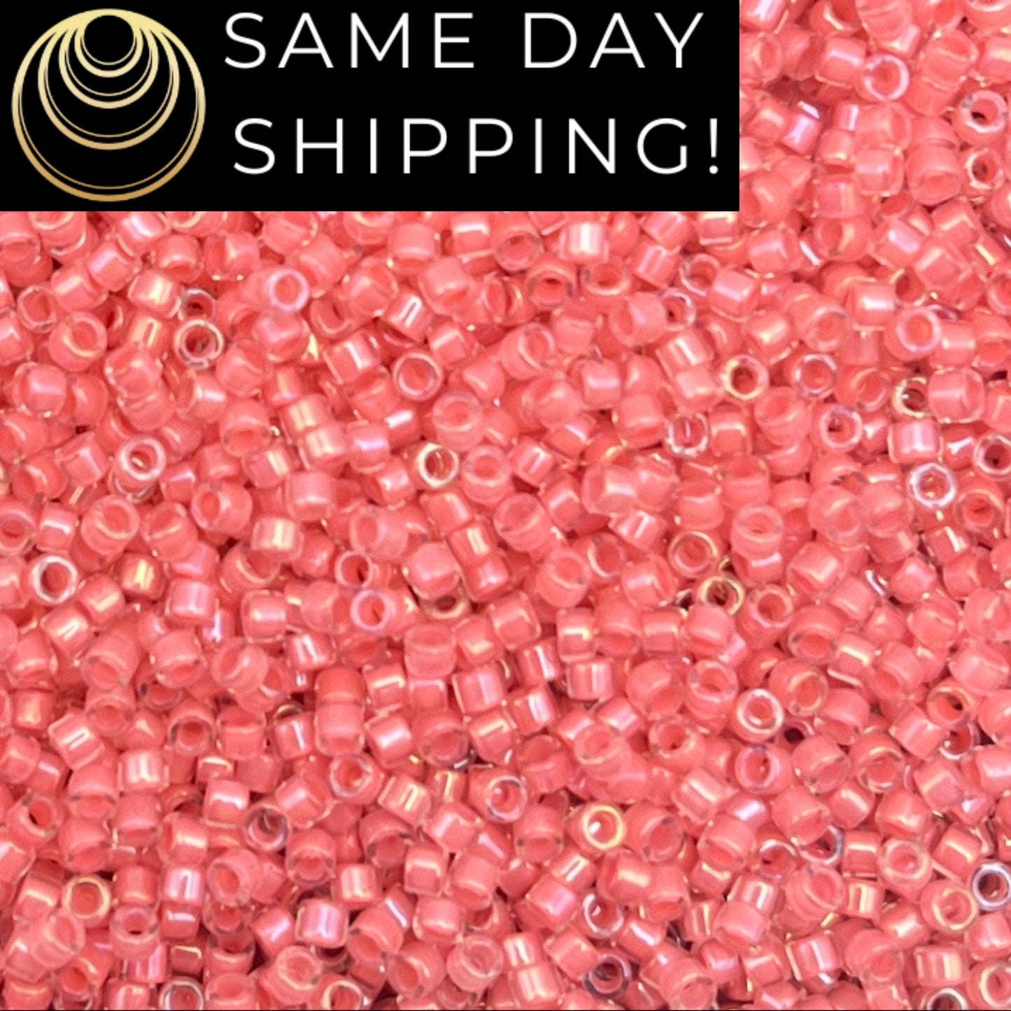 DB0070 11/0 Miyuki Delica Beads Coral Lined Crystal