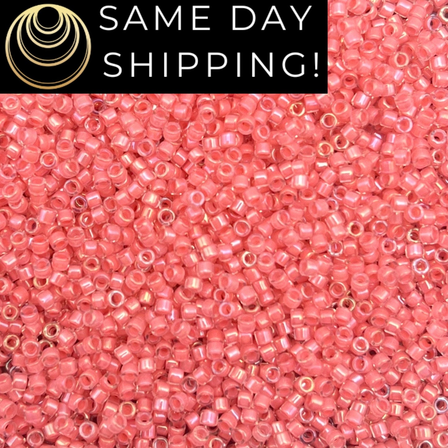 DB0070 11/0 Miyuki Delica Beads Coral Lined Crystal