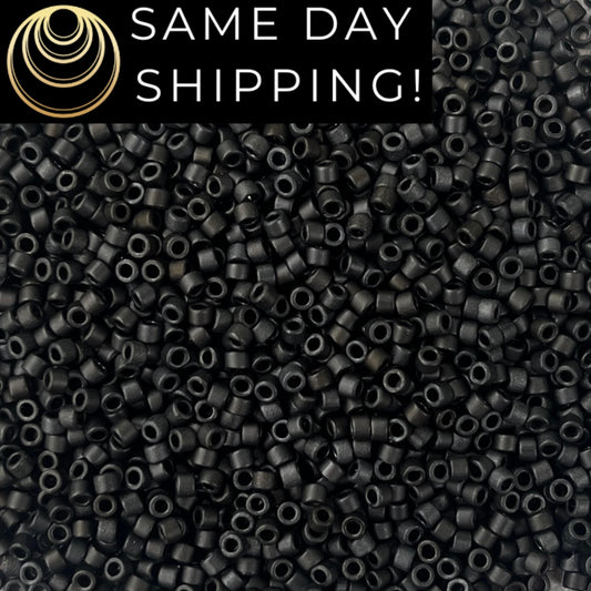 DB0310 11/0 Miyuki Delica Beads Matte Black