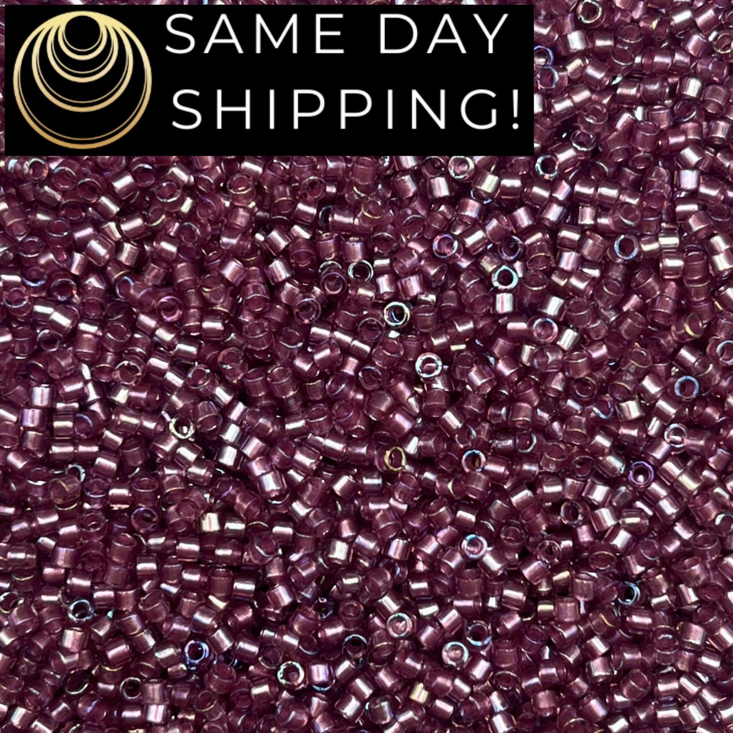 DB1757 11/0 Miyuki Delica Beads Sparkling Orchid Lined Amethyst AB