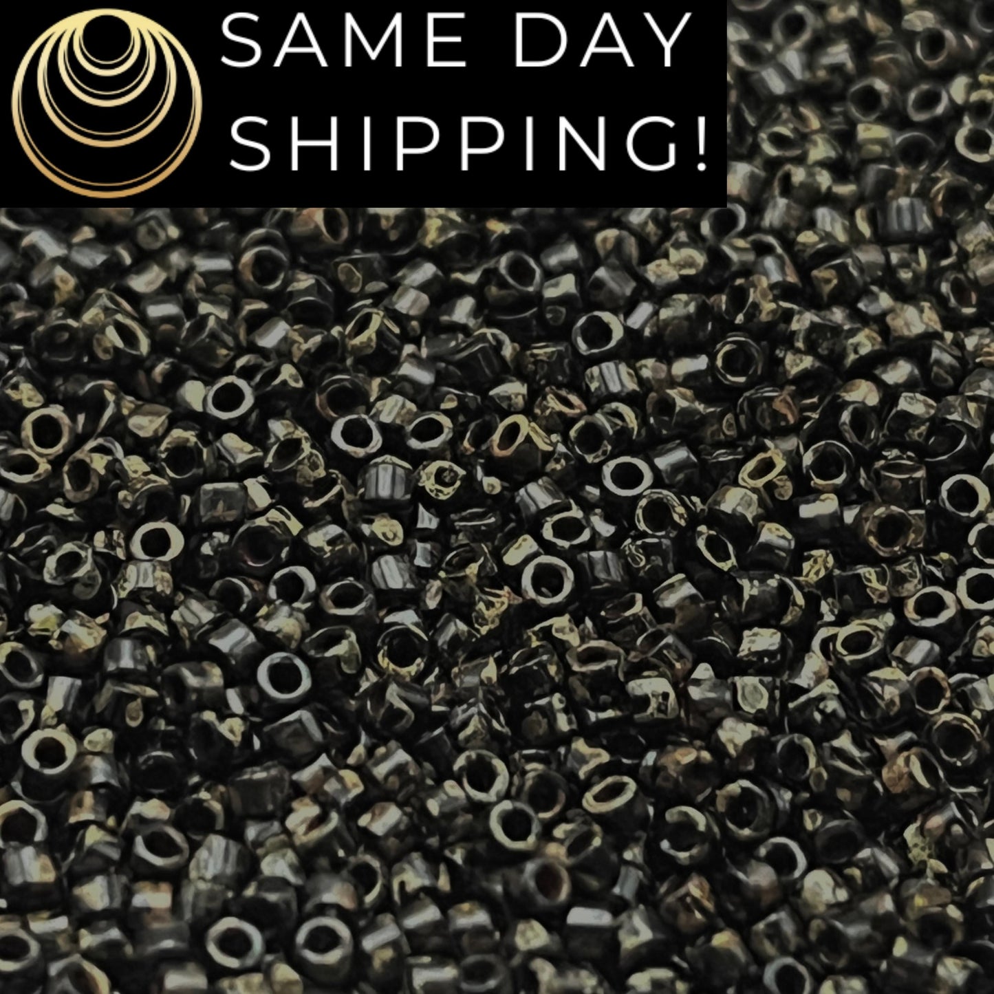 DB2261 11/0 Miyuki Delica Beads Black Picasso