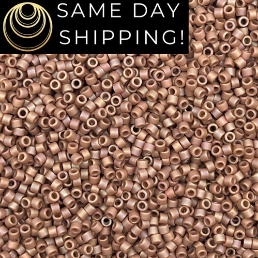 DB2305 11/0 Miyuki Delica Beads Matte Opaque Glazed Beige AB