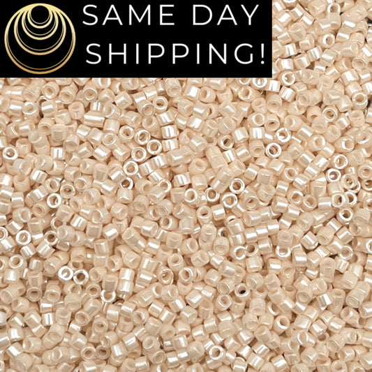 DB1530 11/0 Miyuki Delica Beads Opaque Bisque White Ceylon