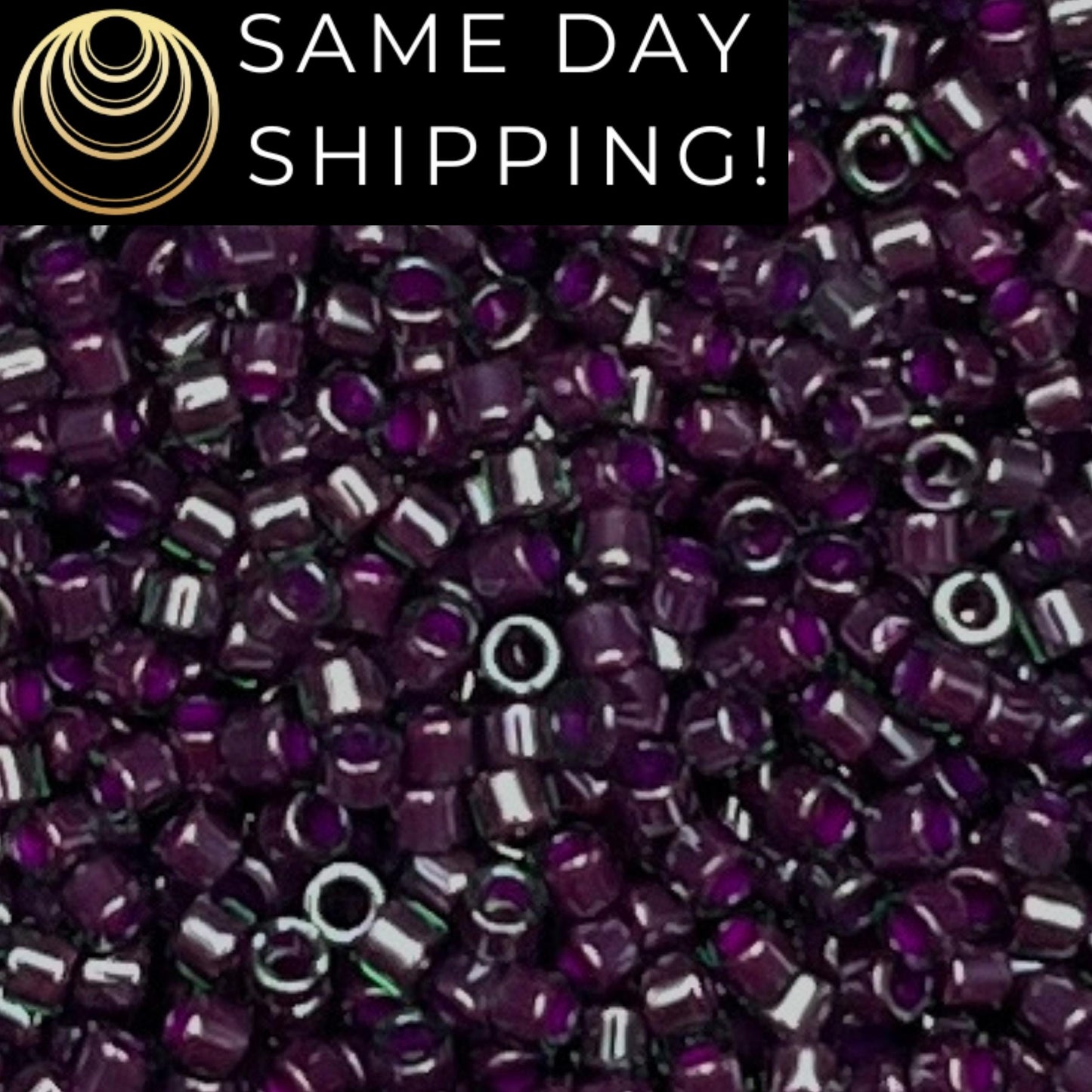 DB0279 11/0 Miyuki Delica Beads Cranberry Lined Emerald Luster
