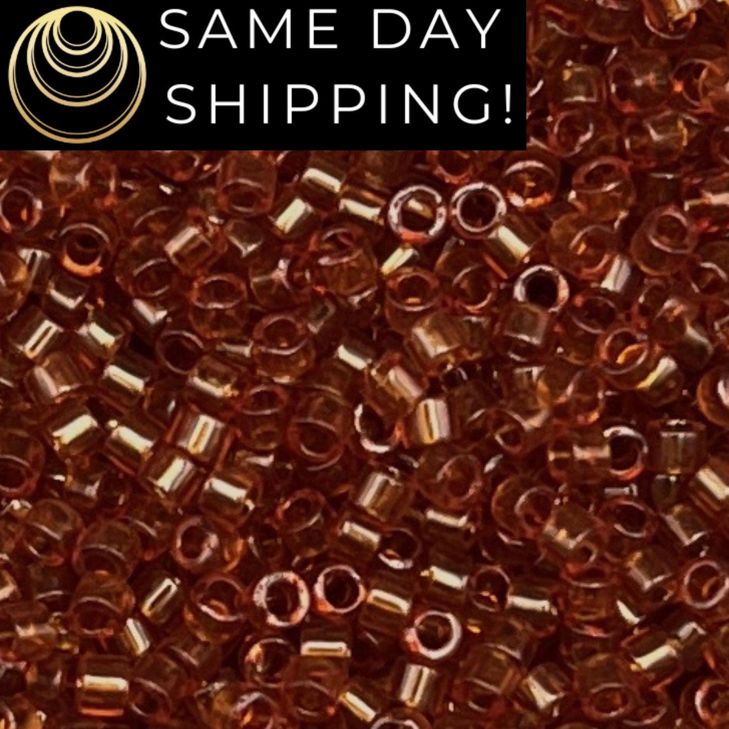 DB0709 11/0 Miyuki Delica Beads Transparent Dark Topaz