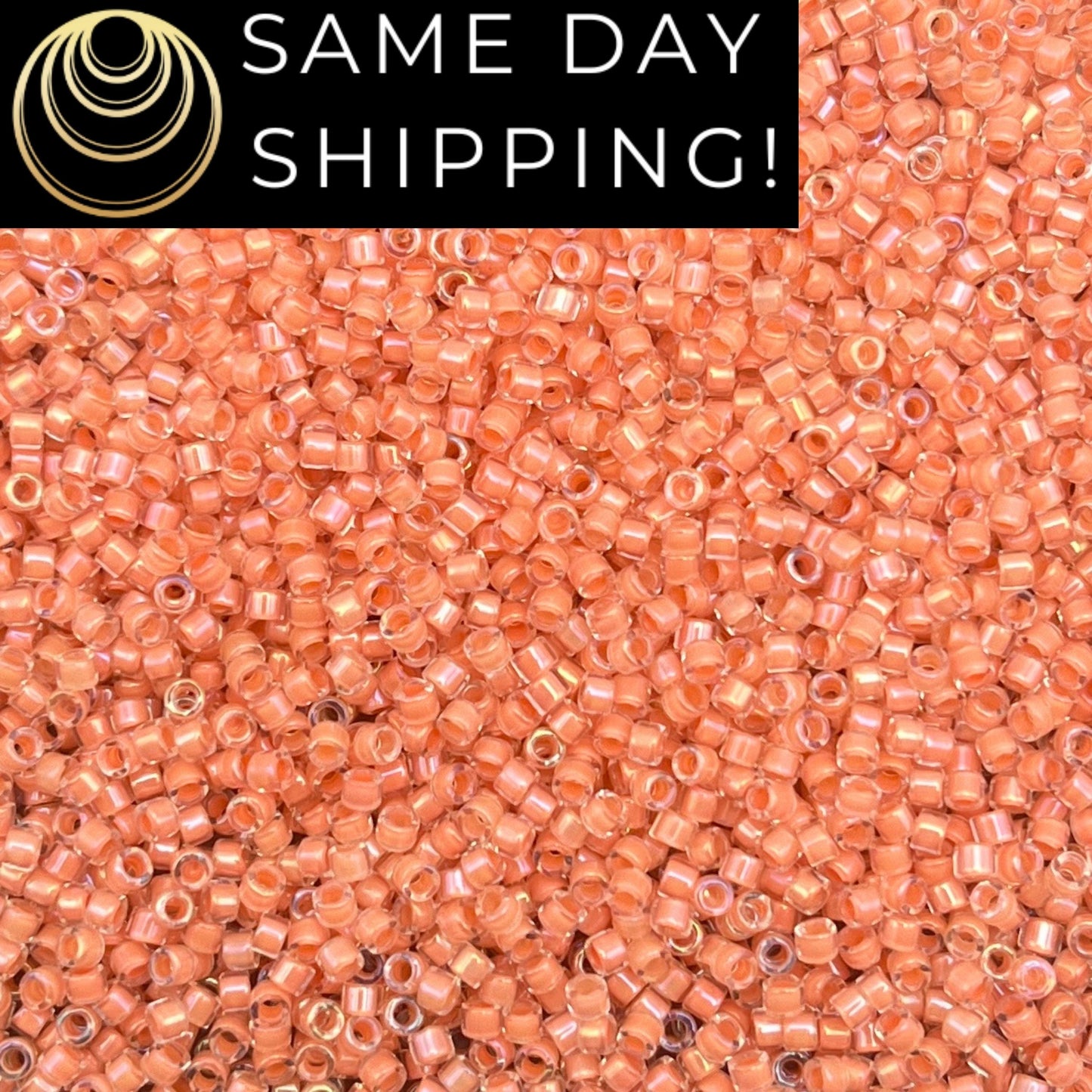 DB0068 11/0 Miyuki Delica Beads Peach Lined Crystal Luster