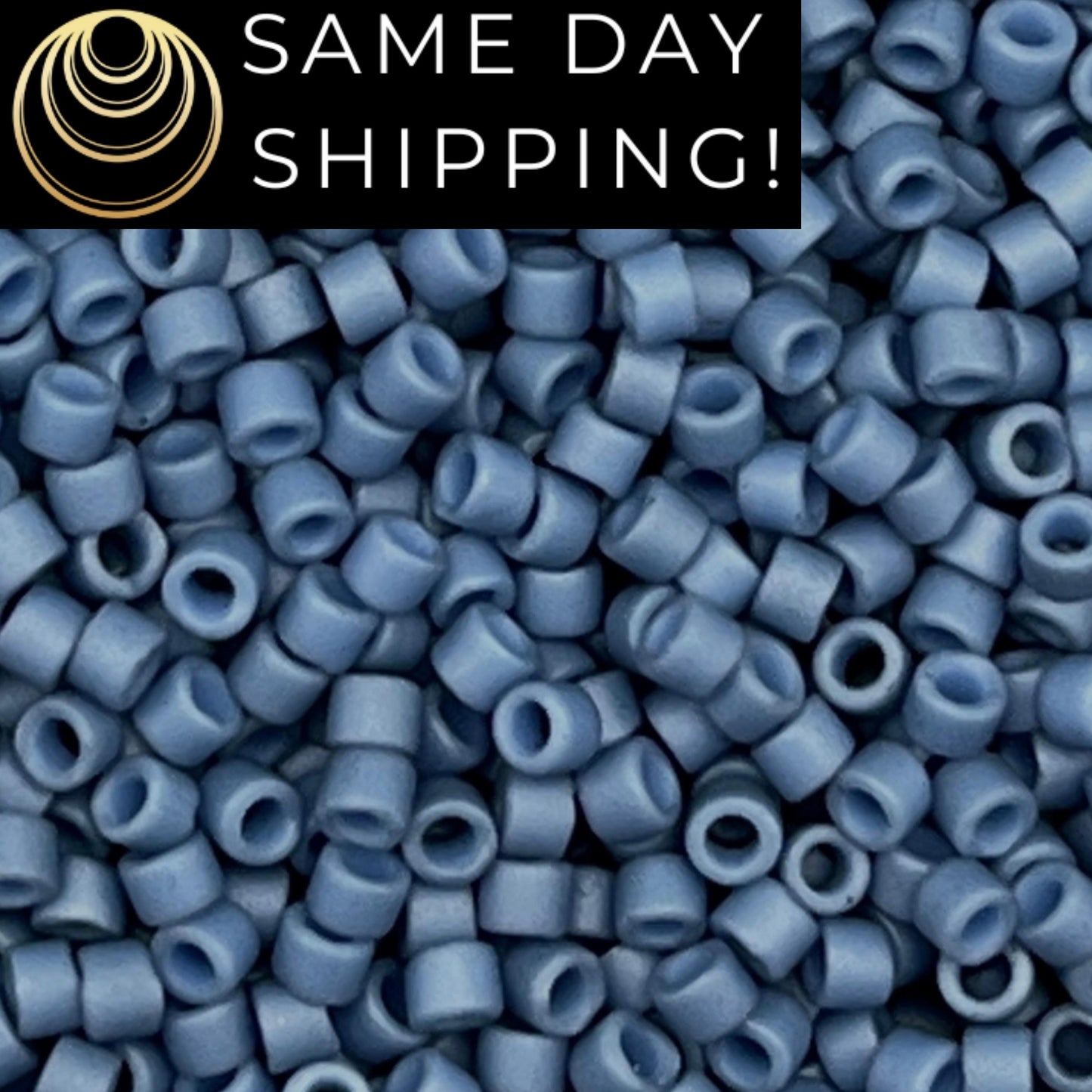 DB2408 11/0 Miyuki Delica Beads Matte Opaque Steel Blue