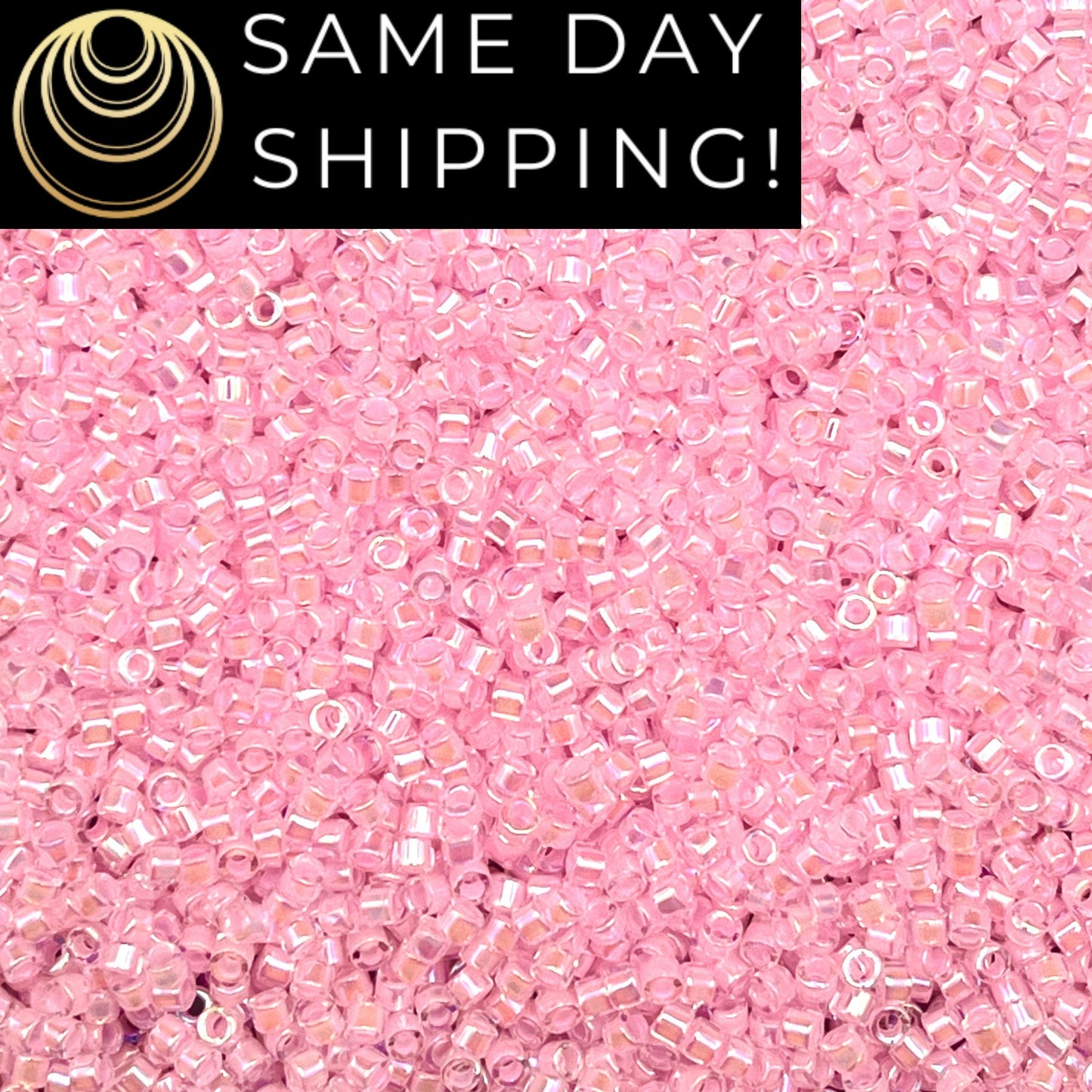 DB0055 11/0 Miyuki Delica Beads Pink Lined Crystal AB