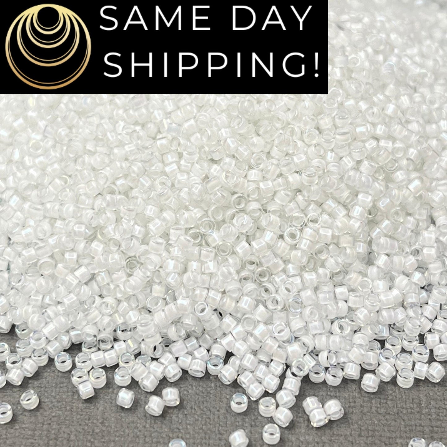 DB0066 11/0 Miyuki Delica Beads White Lined Crystal AB