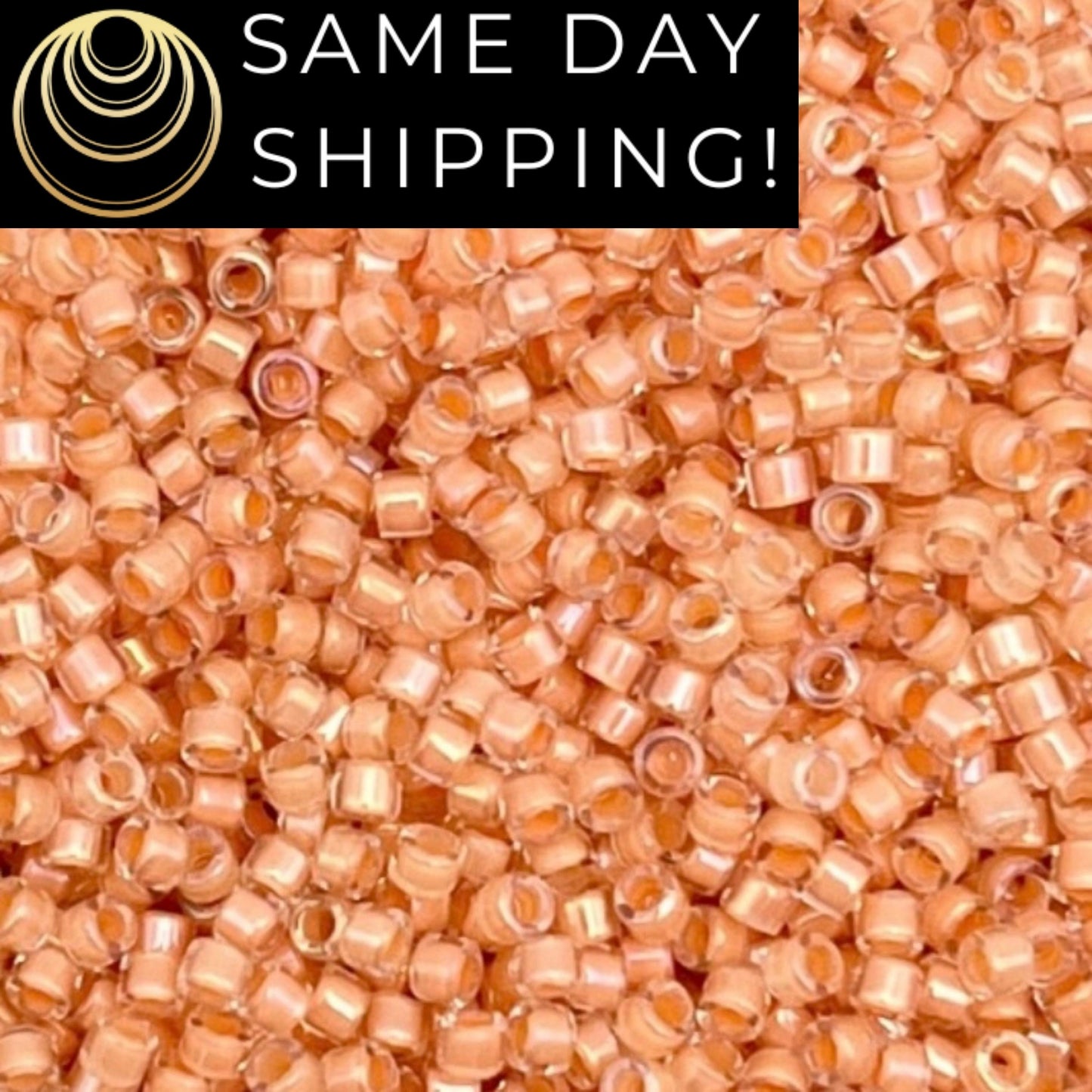 DB0067 11/0 Miyuki Delica Beads Light Peach Lined Crystal Luster