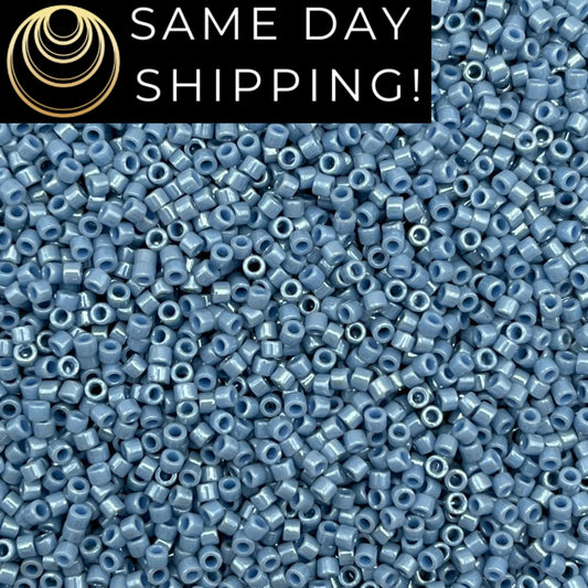 DB0266 11/0 Miyuki Delica Beads Opaque Denim Blue Luster