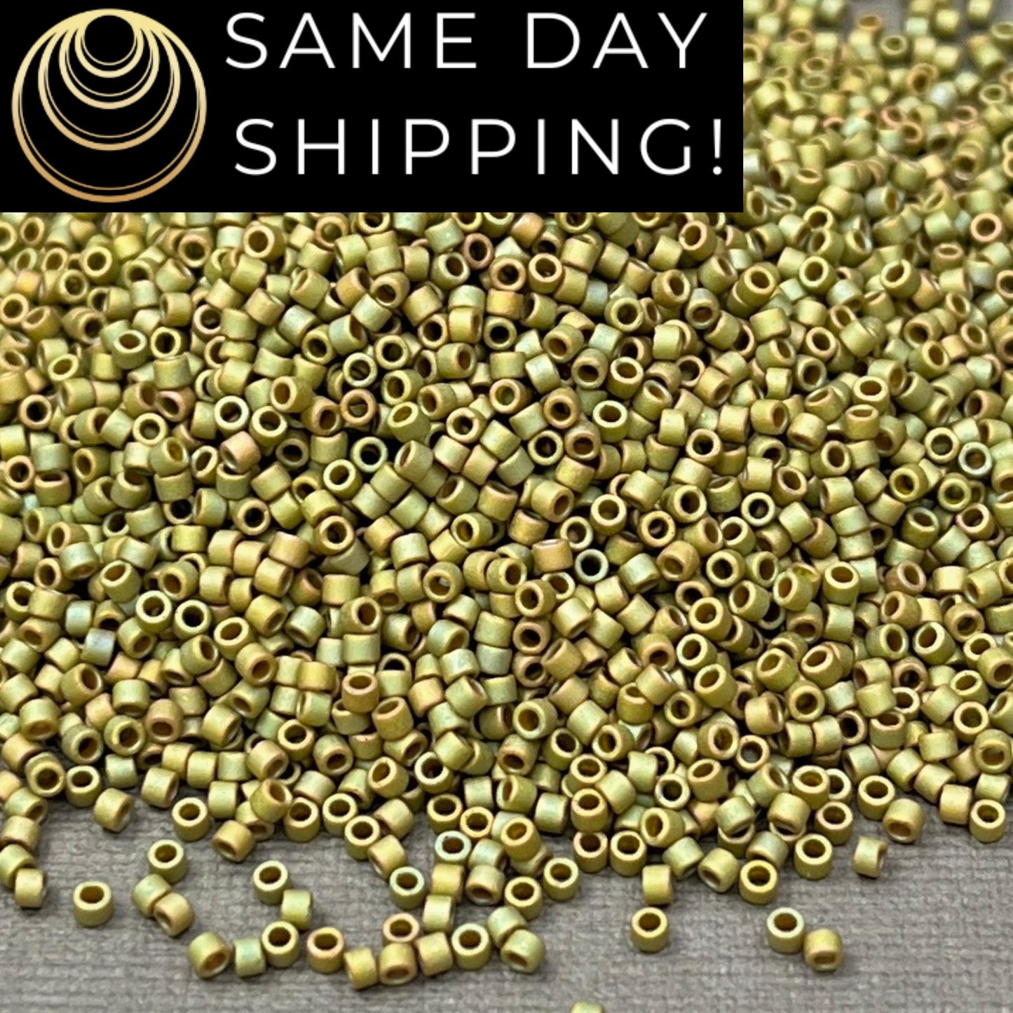 DB0372 11/0 Miyuki Delica Beads Matte Opaque Light Olive Luster