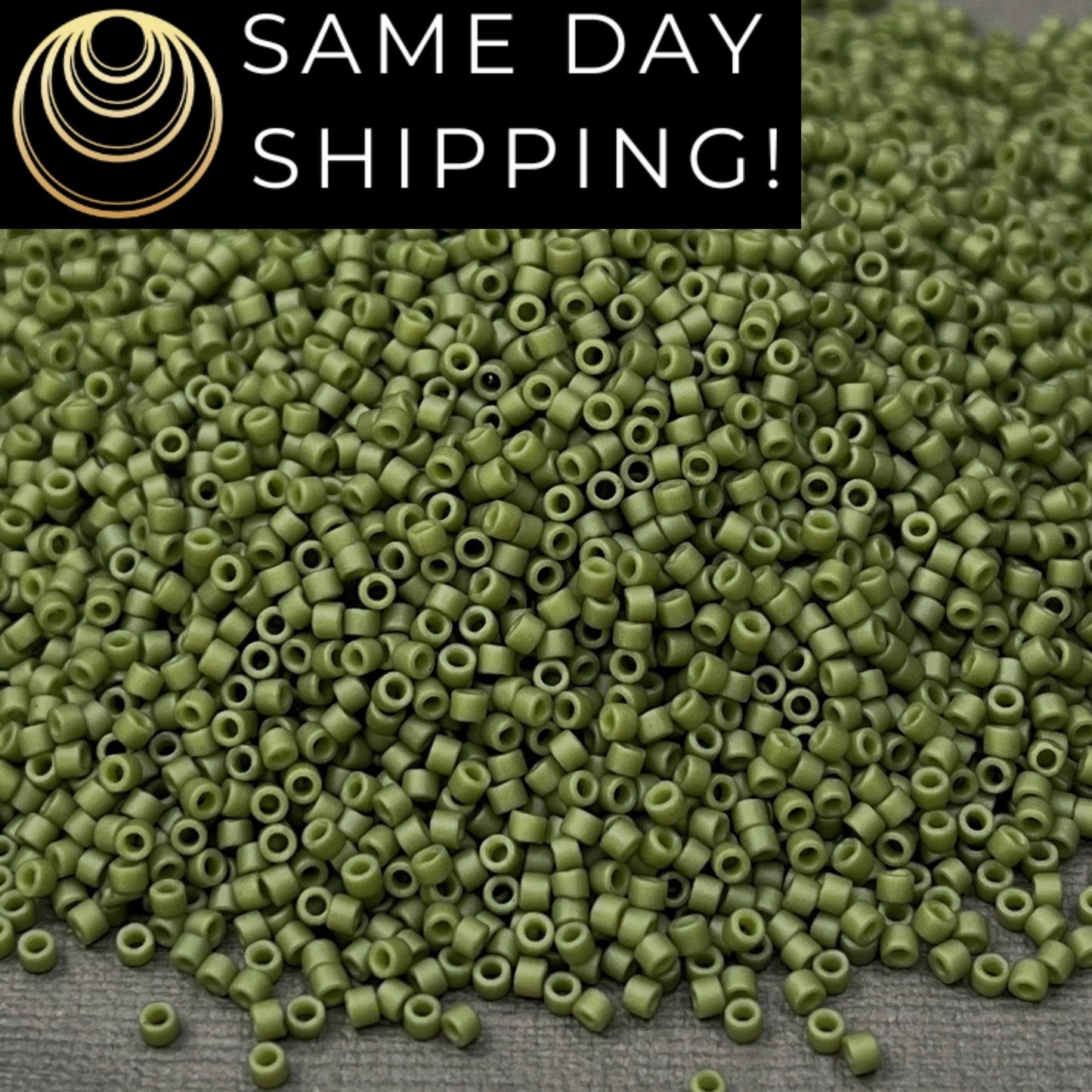 DB0391 11/0 Miyuki Delica Beads Matte Opaque Olive Green