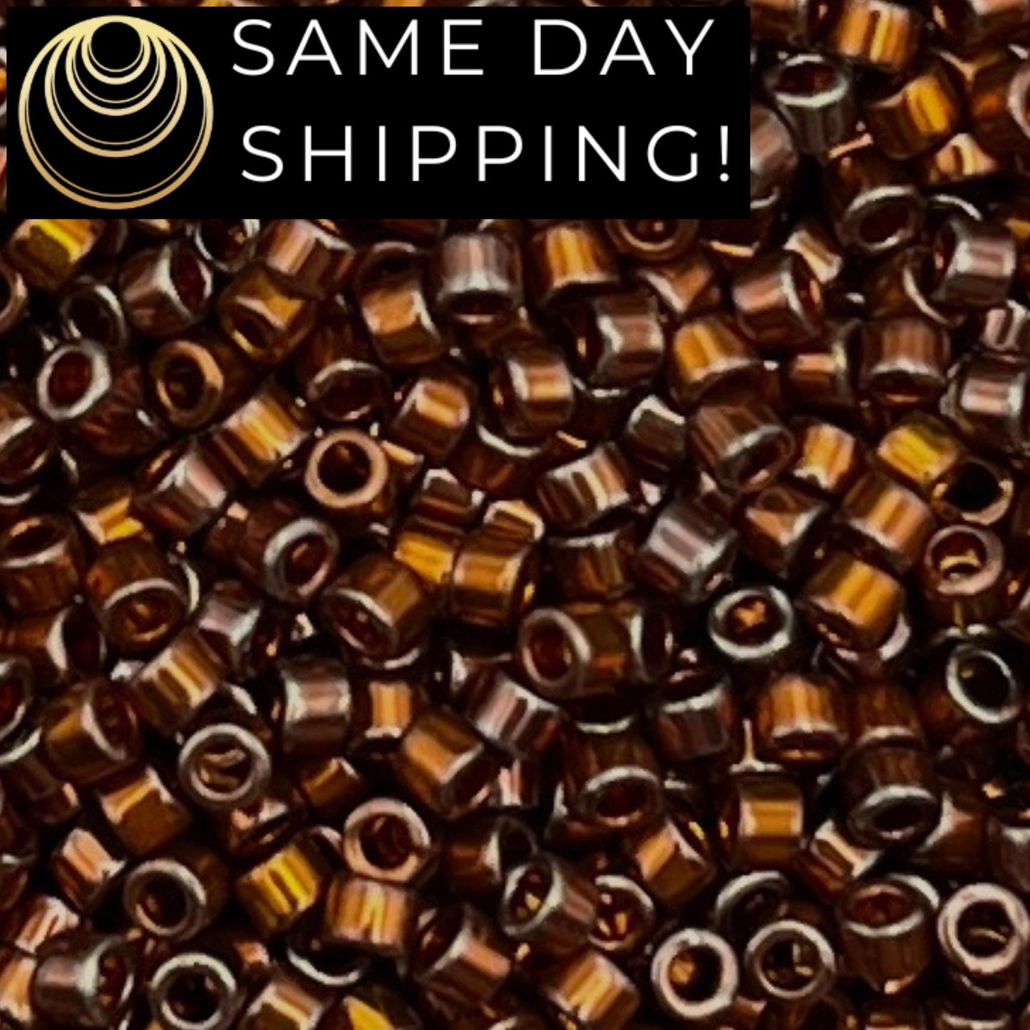 DB0506 11/0 Miyuki Delica Beads 24kt Gold Plated Dark Copper