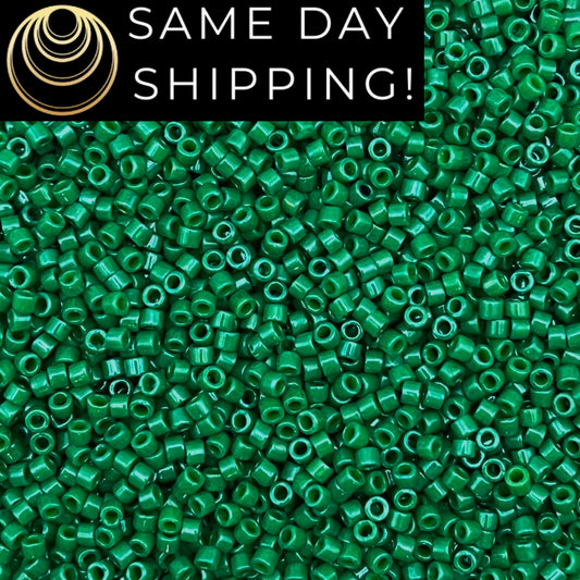 DB0656 11/0 Miyuki Delica Beads Dyed Opaque Green