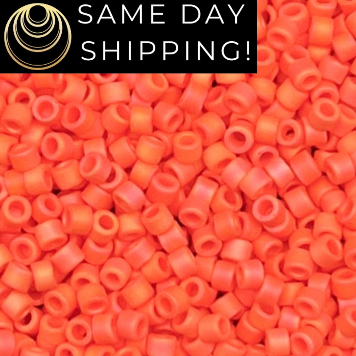 DB0872 11/0 Miyuki Delica Beads Matte Opaque Orange AB