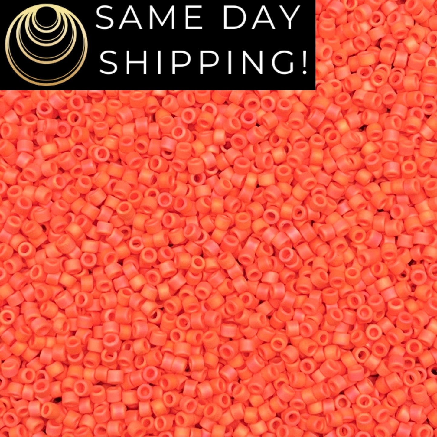 DB0872 11/0 Miyuki Delica Beads Matte Opaque Orange AB