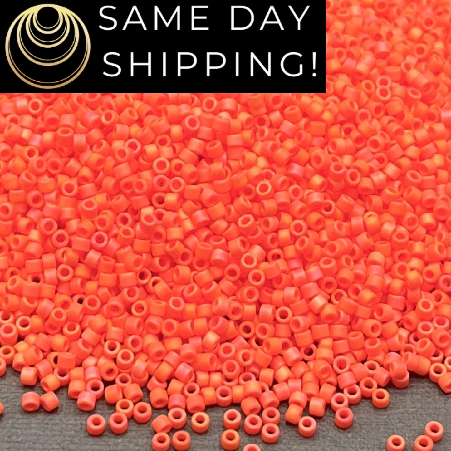 DB0872 11/0 Miyuki Delica Beads Matte Opaque Orange AB