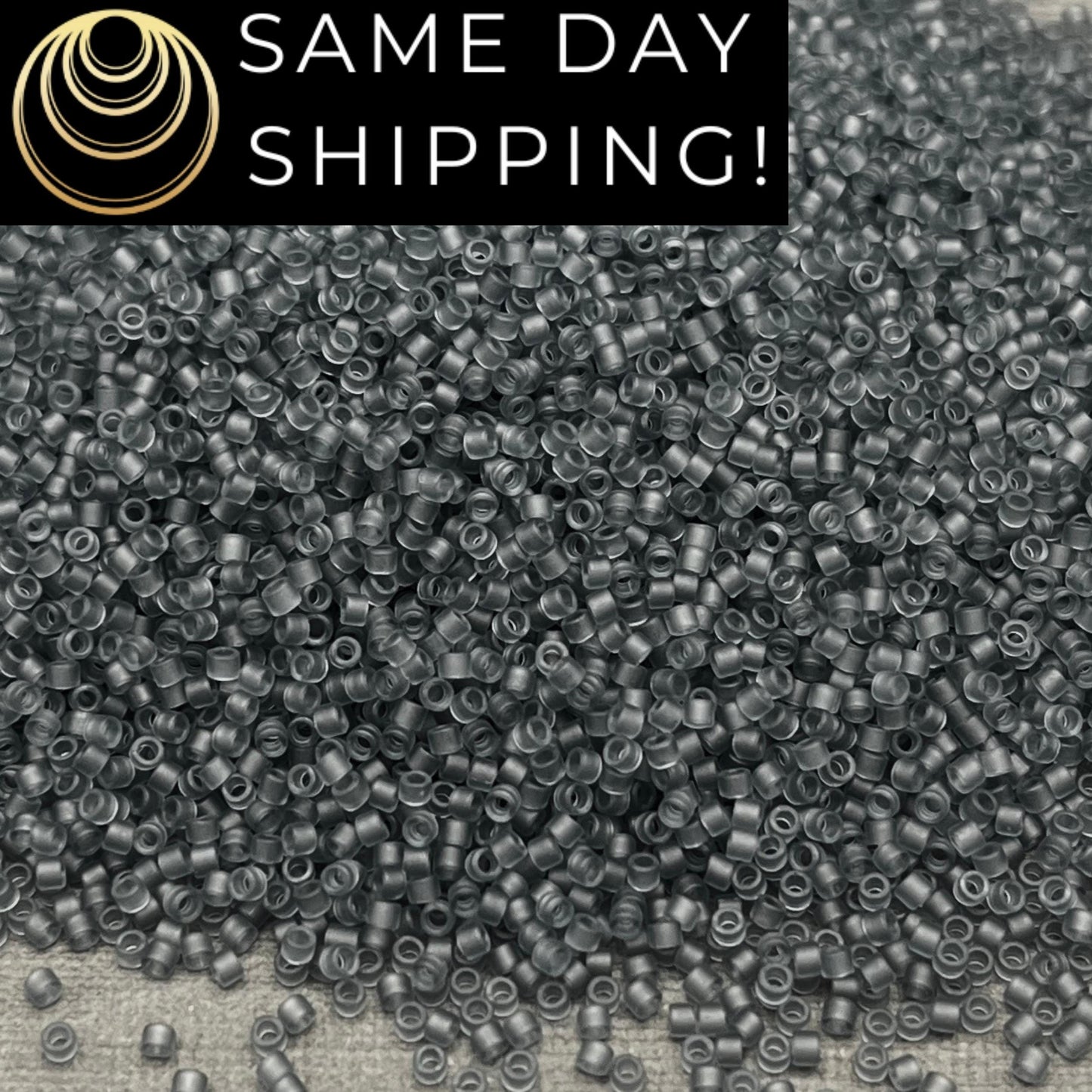DB0749 11/0 Miyuki Delica Beads Matte Transparent Gray