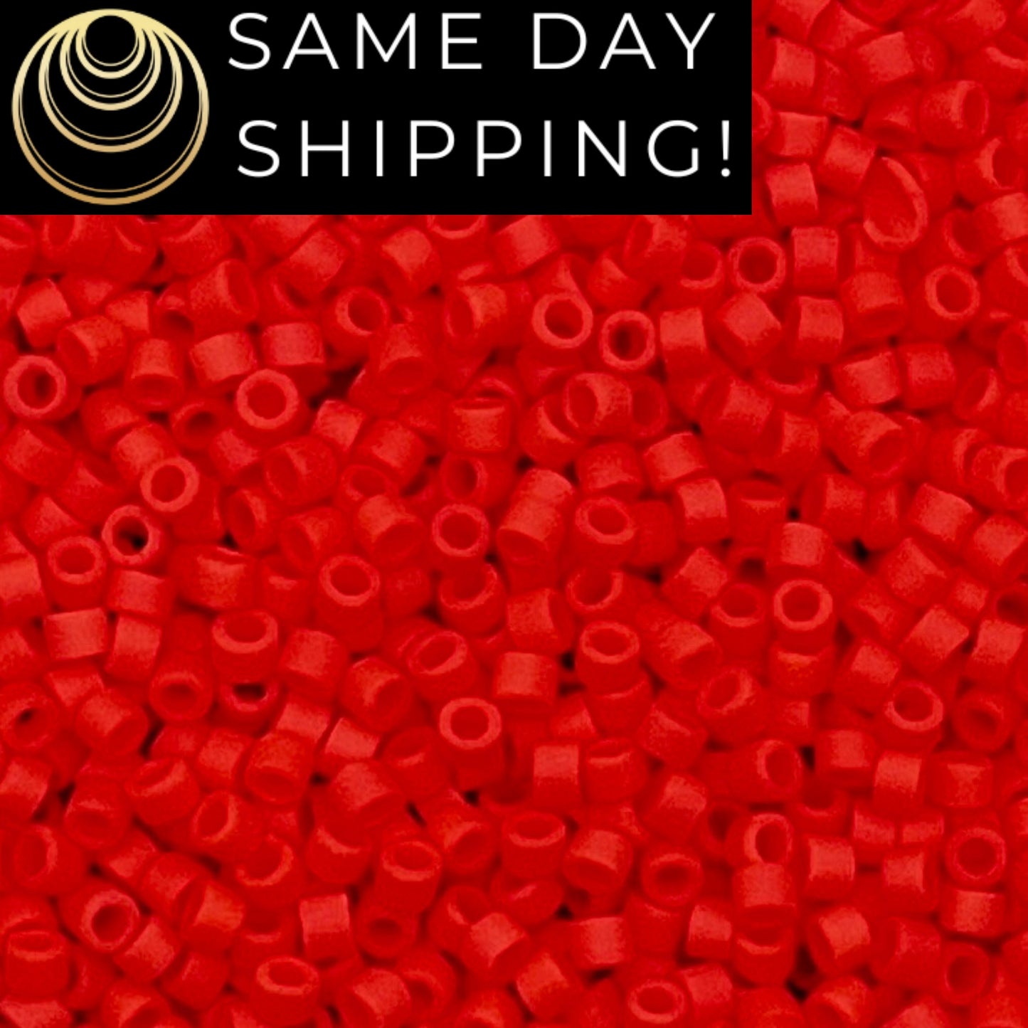 DB0757 11/0 Miyuki Delica Beads Matte Opaque Vermillion Red