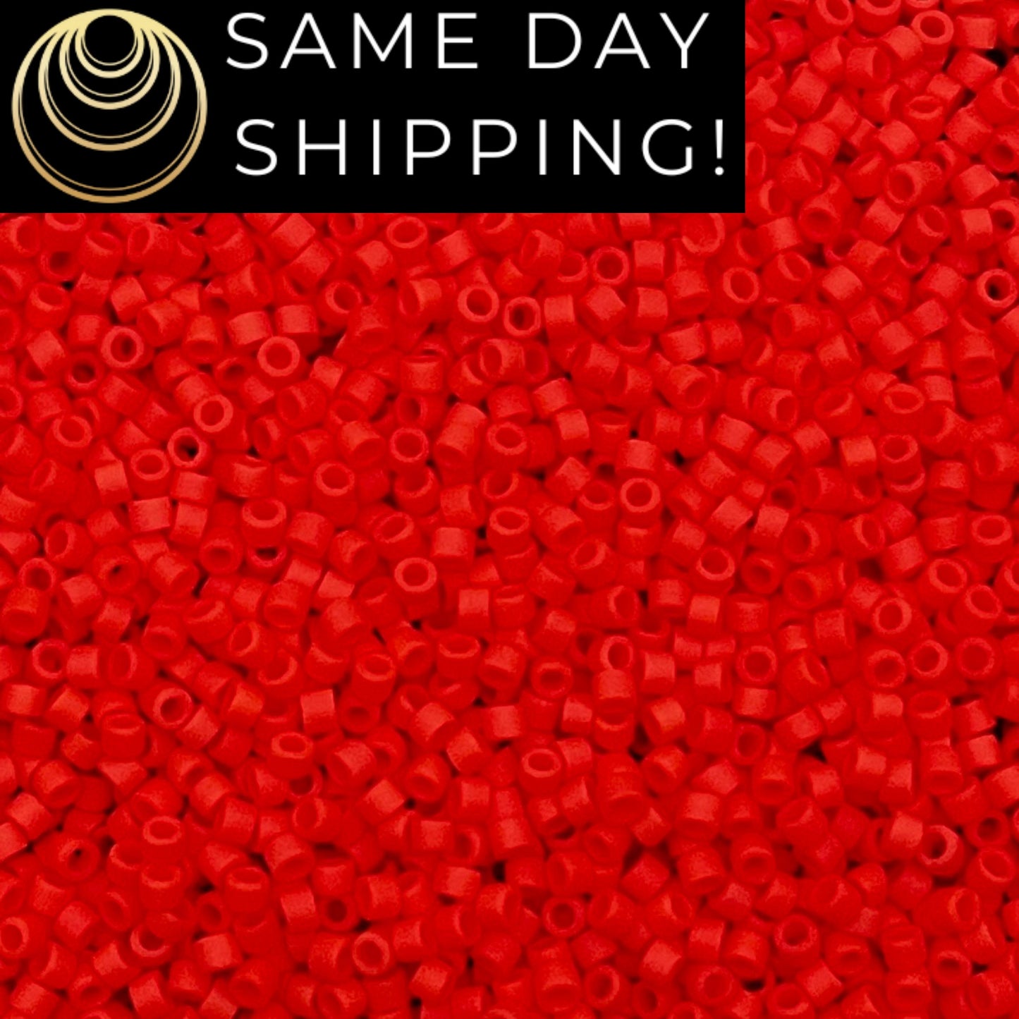 DB0757 11/0 Miyuki Delica Beads Matte Opaque Vermillion Red