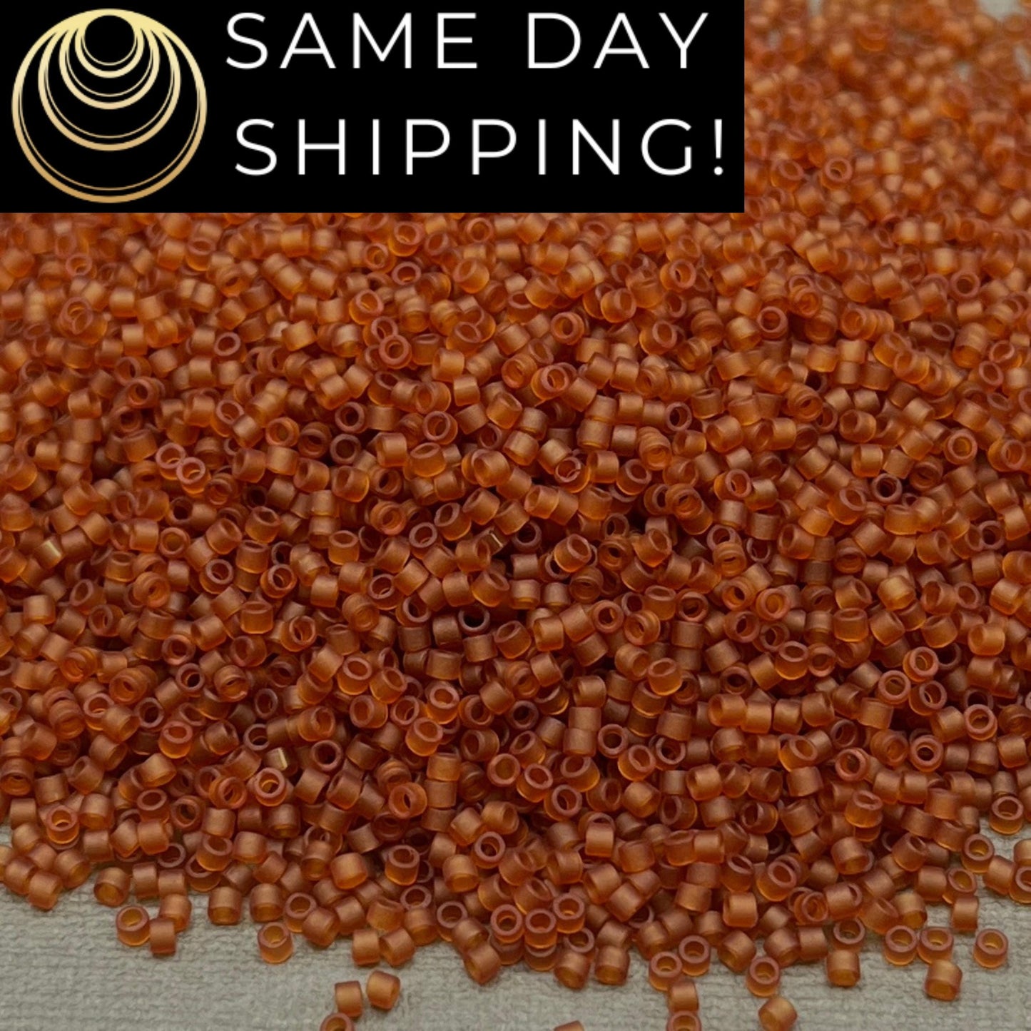 DB0764 11/0 Miyuki Delica Beads Matte Transparent Amber