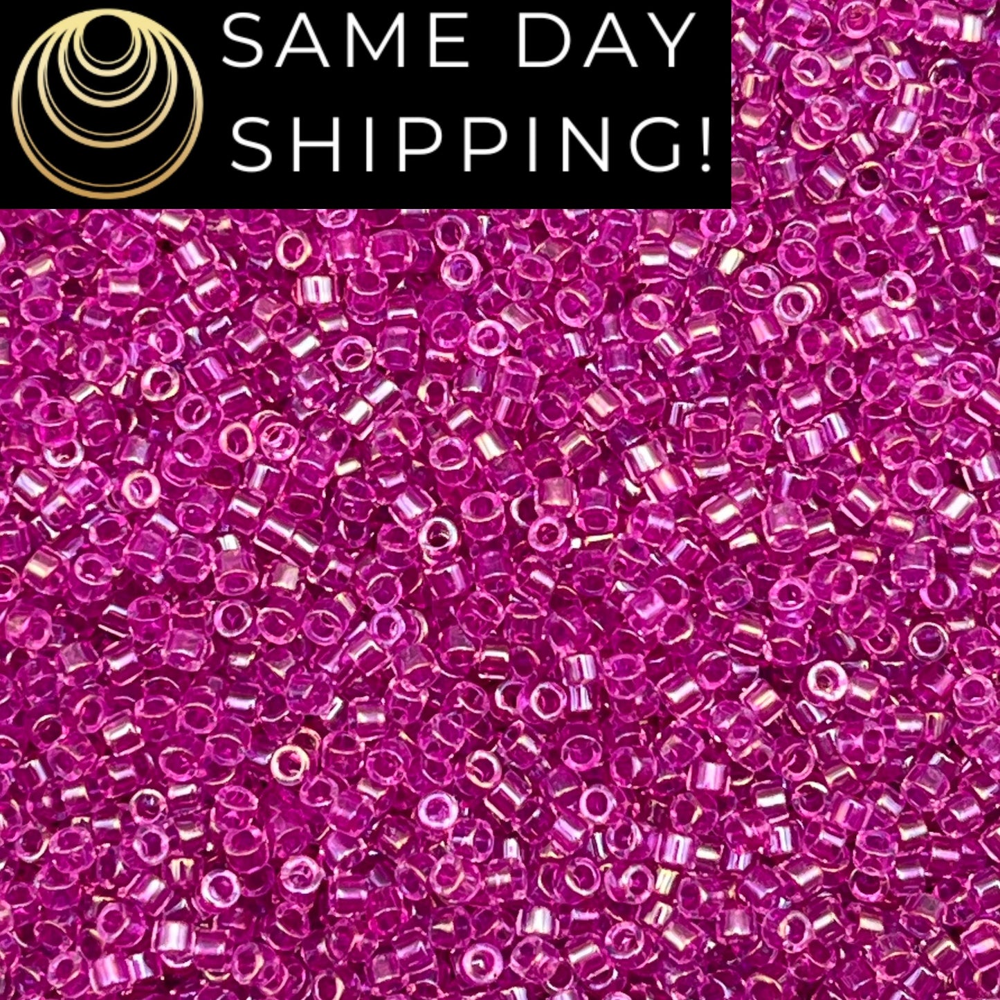 DB0074 11/0 Miyuki Delica Beads Fuchsia Lined Crystal AB