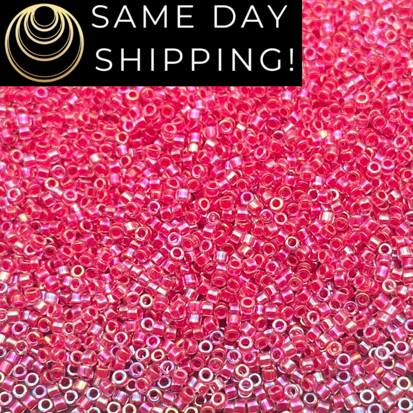 DB0075 11/0 Miyuki Delica Beads Dark Coral Lined Crystal AB